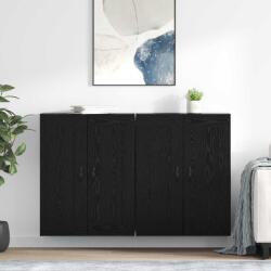 vidaXL Cabinet suspendat 2 pcs Stejar Negru 69, 5 x 34 x 90 cm GartenMobel Dekor (3415592) Comoda