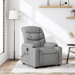 vidaXL Fotoliu de masaj rabatabil, gri deschis, textil GartenMobel Dekor (374156)