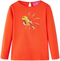 vidaXL Tricou de copii cu maneci lungi, portocaliu închis, 128 GartenMobel Dekor (13647)