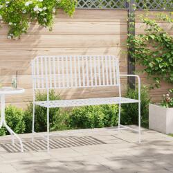 vidaXL Banca Alb Metal 103.5 x 51.5 x 90 cm Durabil Banca de exterior GartenMobel Dekor (42008116)