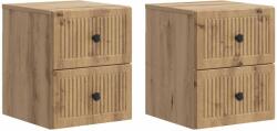 vidaXL Set 2 noptiere suspendate cu 4 sertare, stejar artizanal, 33x34, 5x40 cm (897974)