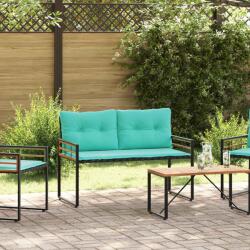 vidaXL Banca cu strat din lemn cu perna Turcoaz 114 x 55 x 77 cm GartenMobel Dekor (42026940)