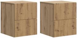 vidaXL Set 2 noptiere suspendate cu 4 sertare, stejar artizanal, 33x34, 5x40 cm (898484)