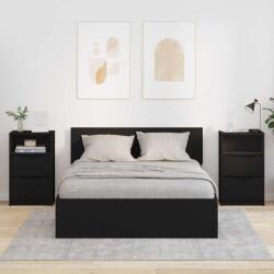 vidaXL Mese de noptiera 2 pcs Negru 40 x 30 x 467 cm Lemn compozit GartenMobel Dekor (888910)