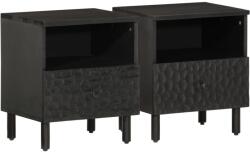 vidaXL Noptiere, 2 buc. , negru, 40x33x46 cm, lemn masiv de mango GartenMobel Dekor (356826)