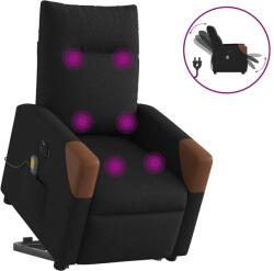 vidaXL Fotoliu electric de masaj rabatabil cu ridicare, negru, textil GartenMobel Dekor (3324032)
