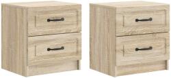 vidaXL Set 2 noptiere stejar Sonoma cu 2 sertare, 43 x 34, 5 x 44, 5 cm (895680)