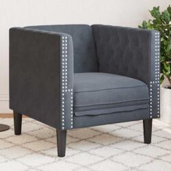 vidaXL Scaun canapea Chesterfield Gri închis 71 x 74.5 x 70.5 cm GartenMobel Dekor (42013017) Canapea