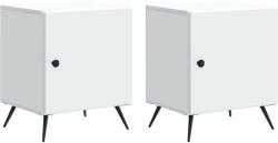 vidaXL Set 2 noptiere albe din lemn prelucrat, 43 x 34, 5 x 50 cm, stil modern (895486)