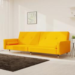 vidaXL Canapea extensibila cu 2 locuri, 2 perne, galben, catifea GartenMobel Dekor (375753) Canapea