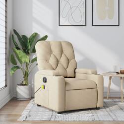 vidaXL Fotoliu rabatabil de masaj, crem, material textil GartenMobel Dekor (372500)