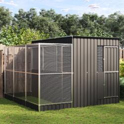 vidaXL Voliera cu extensie argintie 290x303x216 cm otel GartenMobel Dekor (3216427)