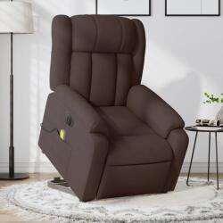 vidaXL Fotoliu electric masaj rabatabil cu ridicare maro închis textil GartenMobel Dekor (3205357)