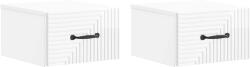 vidaXL Set 2 noptiere suspendate cu sertar, alb lucios, 34, 5 x 33 x 20 cm (898604)
