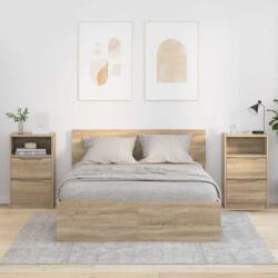 vidaXL Mese de noptiera cu sertar 2 pcs Stejar Sonoma 40 x 30 x 467 cm GartenMobel Dekor (888912)
