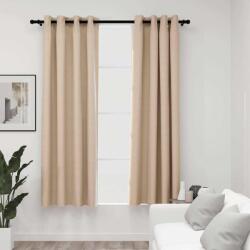vidaXL Perdele opace, aspect panza, cu ocheti, 2 buc, bej, 140x175 cm GartenMobel Dekor (321208)