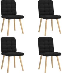 vidaXL Scaune de bucatarie, 4 buc. , negru, material textil GartenMobel Dekor (3315193)