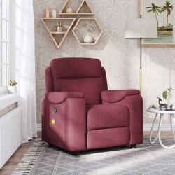 vidaXL Fotoliu de masaj rabatabil, rosu vin, material textil GartenMobel Dekor (4015693)