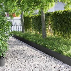 vidaXL Borduri pentru gazon 10 pcs Negru 103 x 0, 05 x 22 cm Otel GartenMobel Dekor (874744)