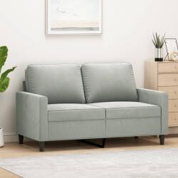 vidaXL Canapea cu 2 locuri, gri deschis, 120 cm, catifea GartenMobel Dekor (359189) Canapea