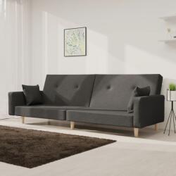 vidaXL Canapea extensibila cu 2 locuri, 2 perne, gri închis, textil GartenMobel Dekor (375742) Canapea