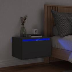vidaXL Noptiera montata pe perete cu lumini LED, negru GartenMobel Dekor (836828)