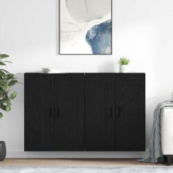 vidaXL Cabinet suspendat 2 pcs Stejar Negru 69, 5 x 34 x 90 cm GartenMobel Dekor (3415597) Comoda