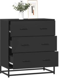 vidaXL Dulap, negru, 68x35x76 cm, lemn prelucrat si metal GartenMobel Dekor (848969) Comoda