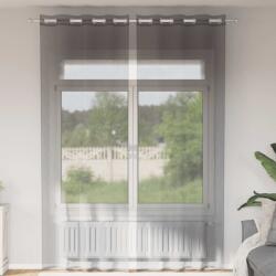 vidaXL Perdele Voile cu Oelii 2 buc Gri Inchis 140x300 cm GartenMobel Dekor (4102082)