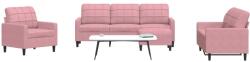 vidaXL Set de canapele cu perne, 4 piese, roz, catifea GartenMobel Dekor (3278364) Canapea