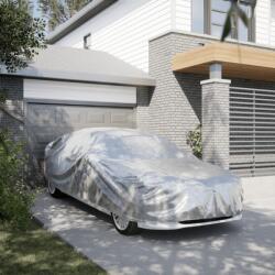 vidaXL Husa auto Sedan, curele cu catarama, complet, argintiu XXL PEVA GartenMobel Dekor (4008954)