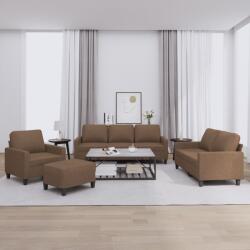 vidaXL Set de canapele cu perne, 4 piese, maro, textil GartenMobel Dekor (3201439) Canapea