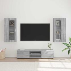 vidaXL Set comoda TV cu sertar FLORIN 3 pcs Gri Sonoma Lemn compozit GartenMobel Dekor (3397930)