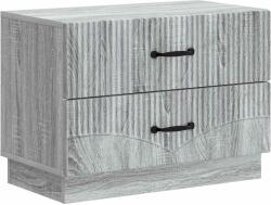 vidaXL Noptiera gri Sonoma cu 2 sertare, 62 x 34, 5 x 44, 5 cm, lemn prelucrat (895241)