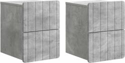 vidaXL Set 2 noptiere suspendate gri beton, 4 sertare, 33 x 34, 5 x 43 cm (898302)