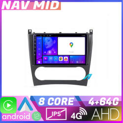 Edotec Navigatie Mercedes Clasa C W203 facelift Android 12, 4GB RAM, 64GB, CarPlay (NAV2-9-4+64|K-093)