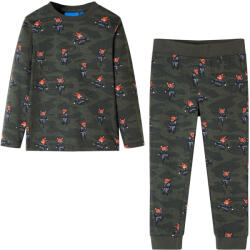 vidaXL Pijamale pentru copii cu maneci lungi ninja kaki 92 GartenMobel Dekor (12684)
