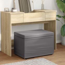 vidaXL Taburet Gri 61 x 41 x 40 cm Piele ecologica si lemn stratificat GartenMobel Dekor (876770)