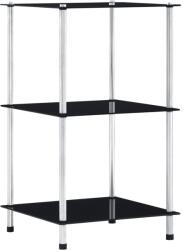vidaXL Raft cu 3 niveluri, negru, 40 x 40 x 67 cm, sticla securizata GartenMobel Dekor (249509) Biblioteca