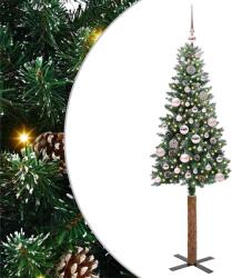 vidaXL Brad de Craciun subtire Verde 150 cm PVC si lemn de PIN masiv GartenMobel Dekor (3394888)