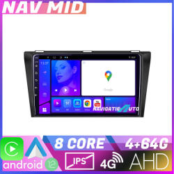 Edotec Navigatie Mazda 3 2004-2009 Android 12, 4GB RAM, 64GB, CarPlay (NAV2-9-4+64|K-161)