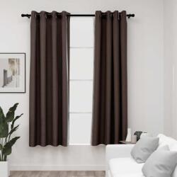 vidaXL Perdele opace aspect panza ocheti 2 buc. gri taupe 140x175 cm GartenMobel Dekor (321200)