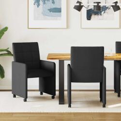 vidaXL Scaune de dining cu roti 2 pcs Negru 58 x 65 x 94 cm tesatura GartenMobel Dekor (42017831)