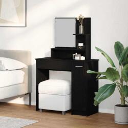 vidaXL Masa de Machiaj Stejar Negru 86, 5 x 35 x 136 cm Lemn compozit GartenMobel Dekor (862783)