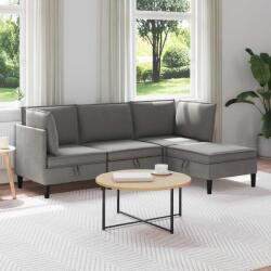 vidaXL Set de mobilier pentru living 4 pcs Gri închis Tesatura GartenMobel Dekor (3413805) Canapea