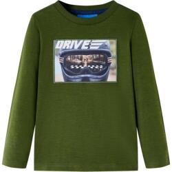 vidaXL Tricou pentru copii cu maneci lungi, kaki închis, 128 GartenMobel Dekor (12637)