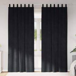 vidaXL Perdele opace 2 pcs Negru 140 x 245 cm Catifea GartenMobel Dekor (4107176)