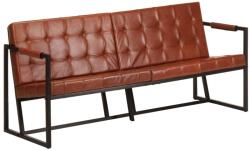 vidaXL Canapea cu 3 locuri, maro, piele naturala de capra GartenMobel Dekor (288284) Canapea