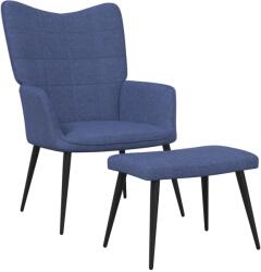 vidaXL Scaun de relaxare cu taburet, albastru, textil GartenMobel Dekor (327956)