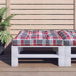 vidaXL Perna de paleti, rosu carouri, 80x80x12 cm, material textil GartenMobel Dekor (360504)